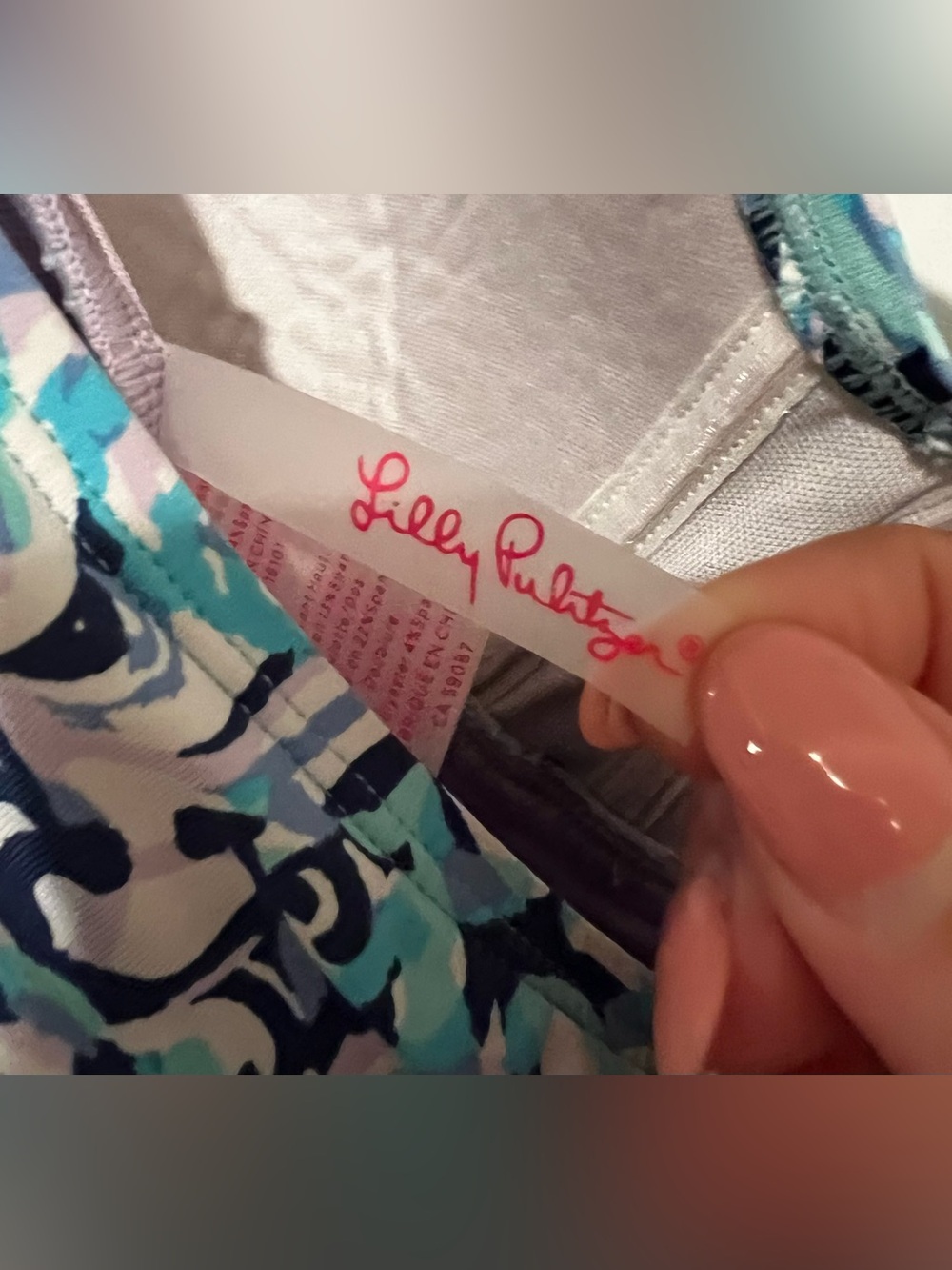 Lilly Pulitzer Flamenco One-Piece Swimsuit in Light Aqua Spritz Sz 14 Beach - Picture 6 of 15